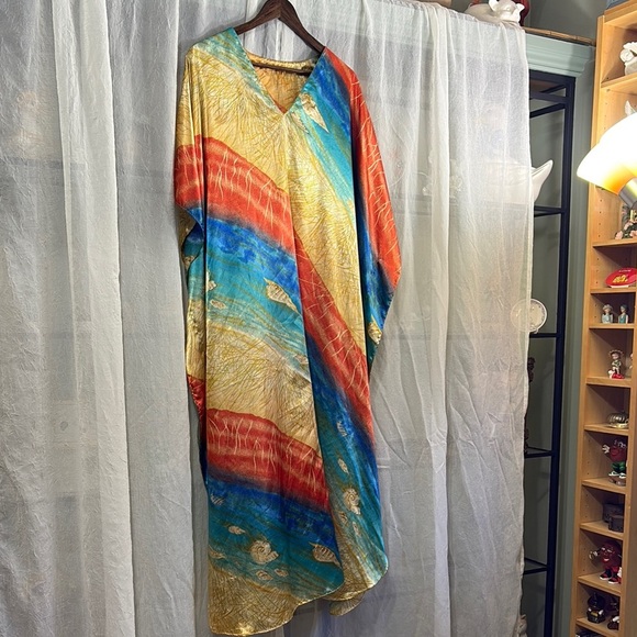 Colorful Abstract Kaftan Dress​ - Picture 1 of 6